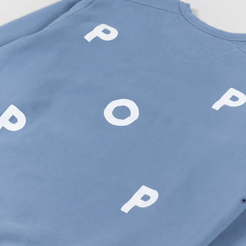 Pop Trading Company Logo Crew Neck Sweat Blue Shadow-4